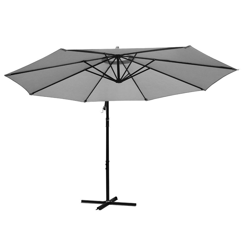 Malvern Outdoor Umbrella 3M Cantilever Beach Garden Grey