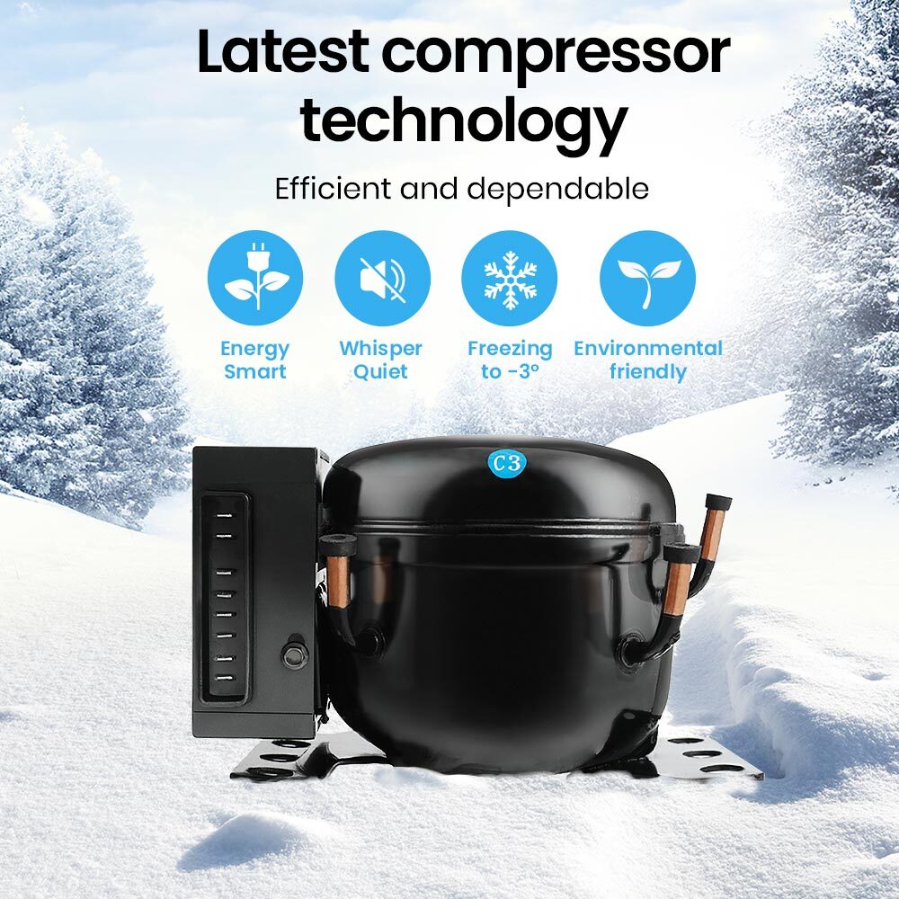 Gecko 125L Portable Upright Fridge, 12V/24V for Motorhome, Caravan, Black