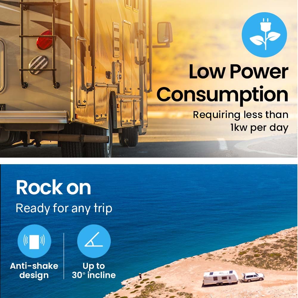 Gecko 125L Portable Upright Fridge, 12V/24V for Motorhome, Caravan, Black