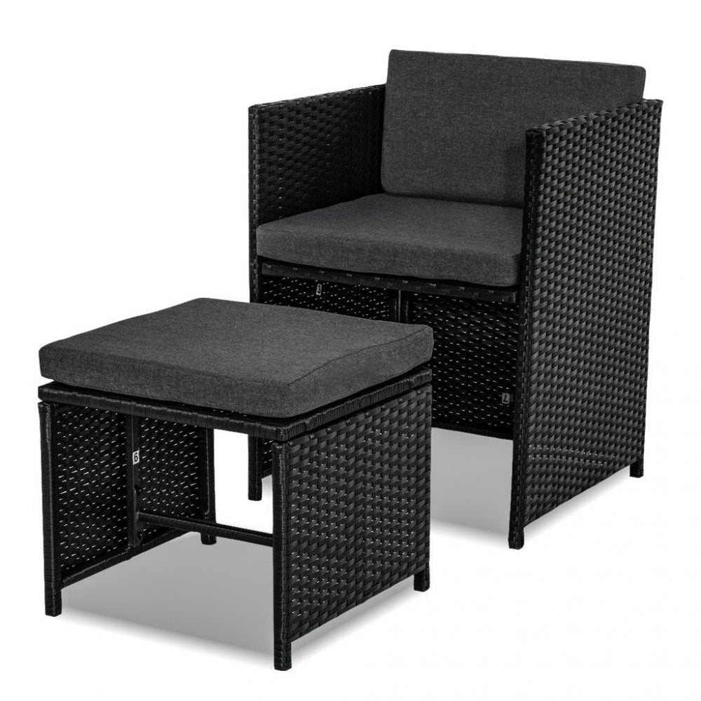 Sorrento Premium 11 Piece Outdoor Dining Set - Black