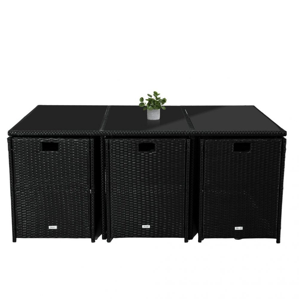 Sorrento Premium 11 Piece Outdoor Dining Set - Black