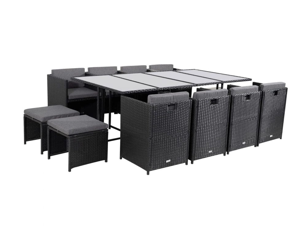 Sorrento Premium 13 Piece Outdoor Dining Set - Black