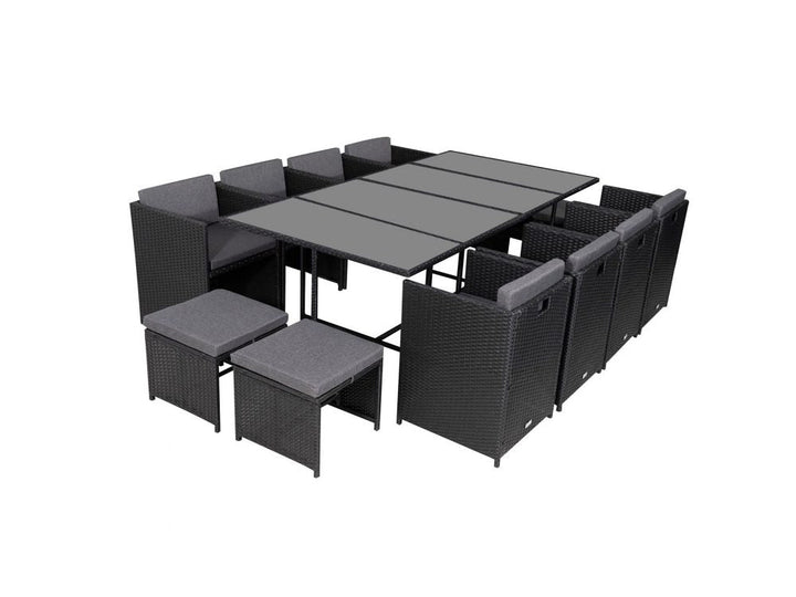 Sorrento Premium 13 Piece Outdoor Dining Set - Black