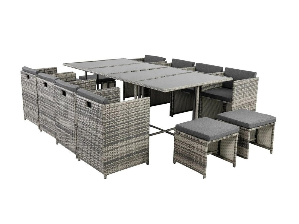 Sorrento Premium 13 Piece Outdoor Dining Set - Grey
