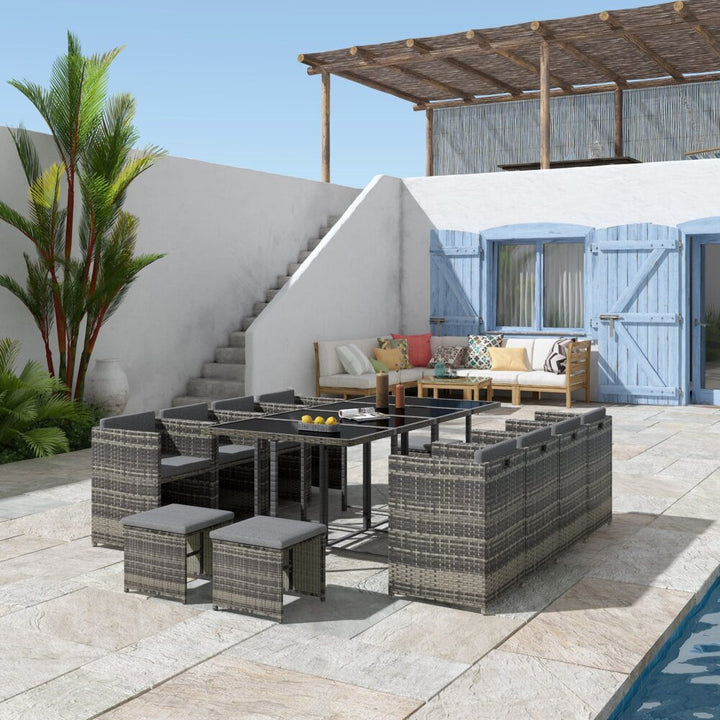 Sorrento Premium 13 Piece Outdoor Dining Set - Grey