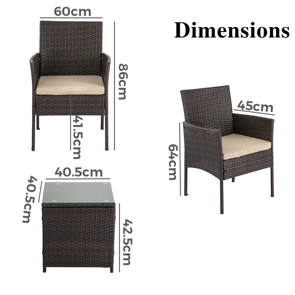 Northcote Delightful 3 Piece Bistro Set