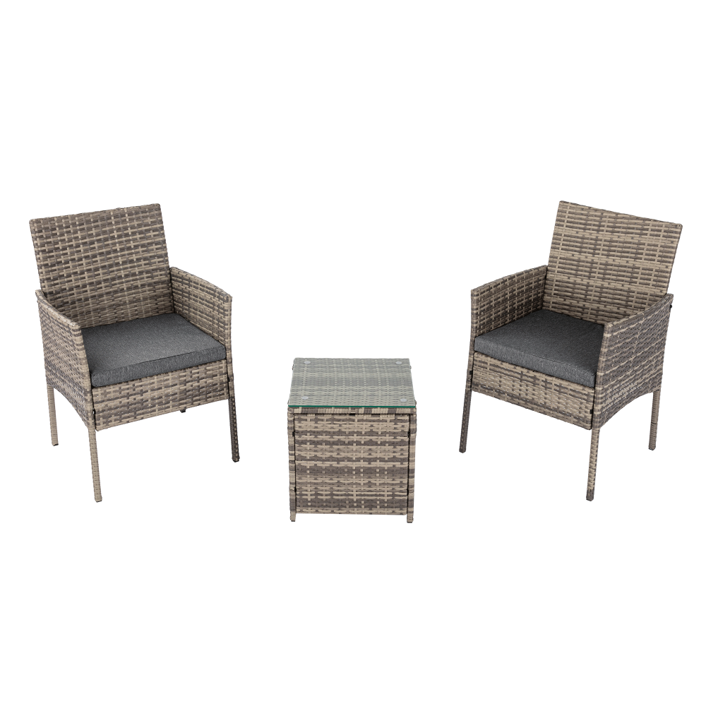 Prahran Luxury 2 Seater Furniture Chat Set - Mixed Grey