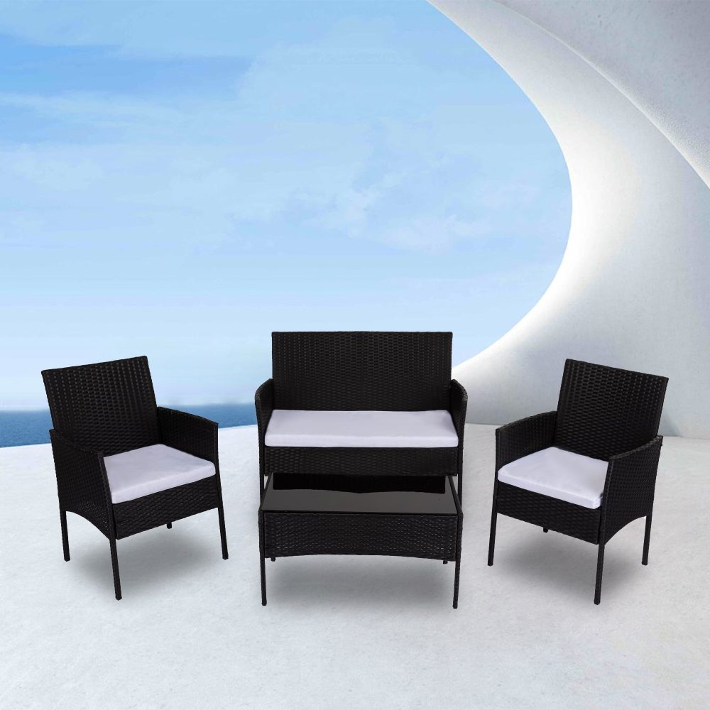 Prahran 4 Seater Wicker Outdoor Lounge Sofa Set