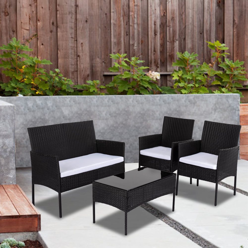 Prahran 4 Seater Wicker Outdoor Lounge Sofa Set