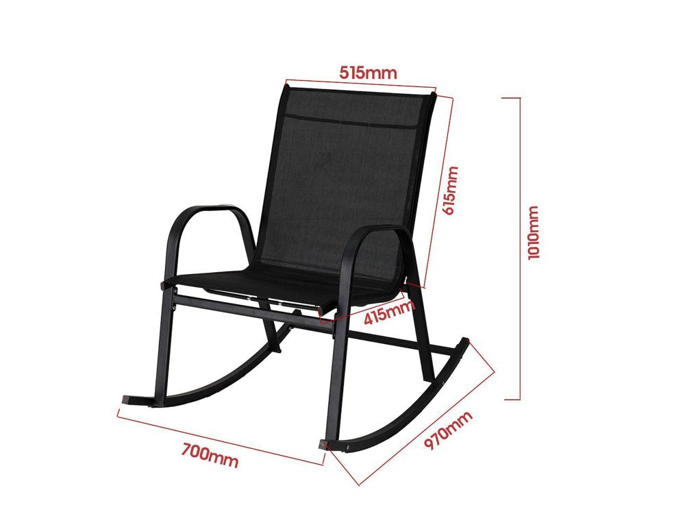 Prahran Luxury Rocking Chair - Black