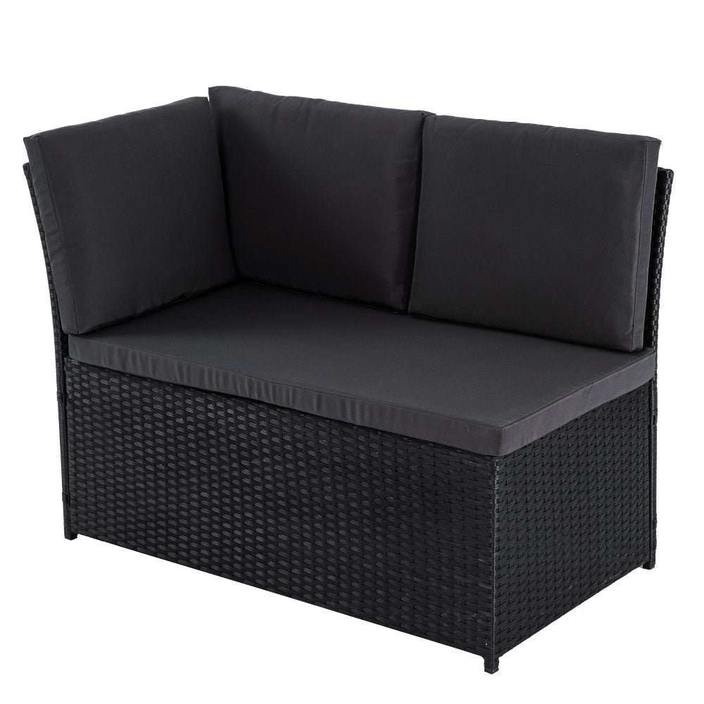 Portsea Premium 8 Seater Modular Lounge and Dining Set - Black