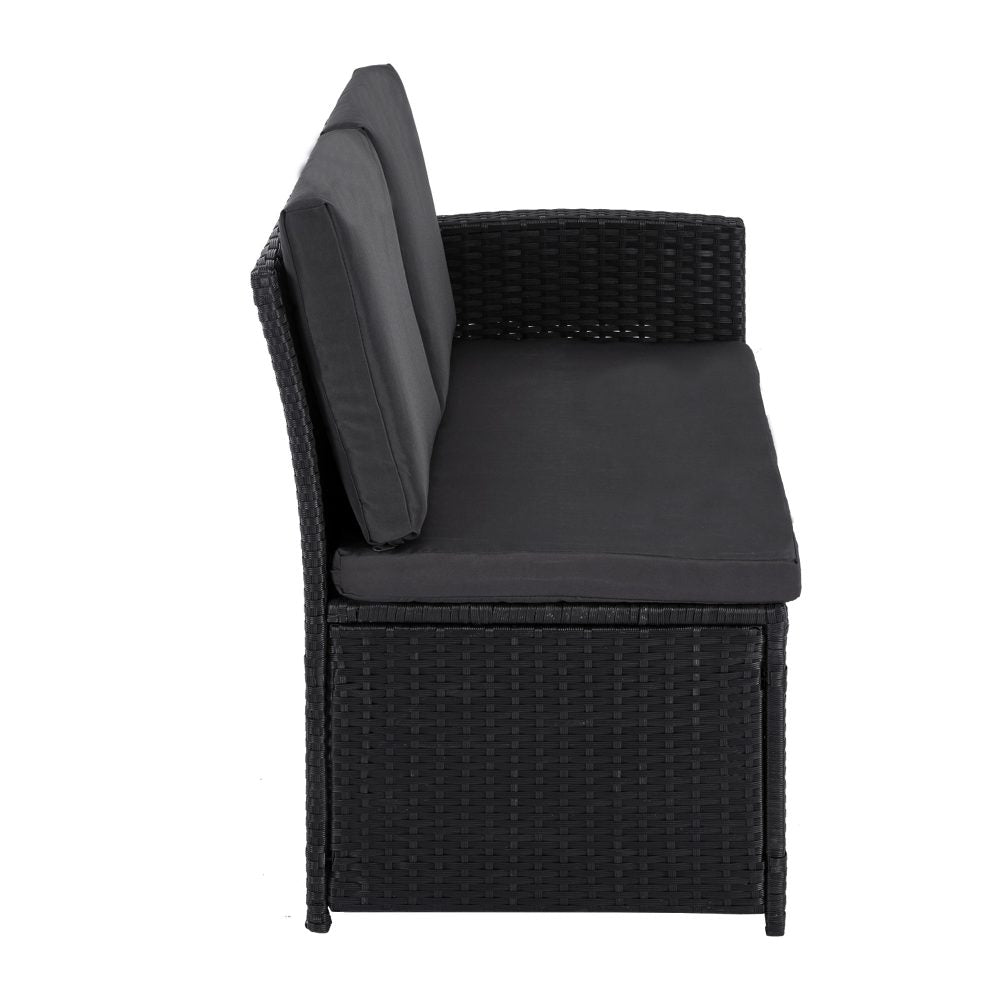 Portsea Premium 8 Seater Modular Lounge and Dining Set - Black