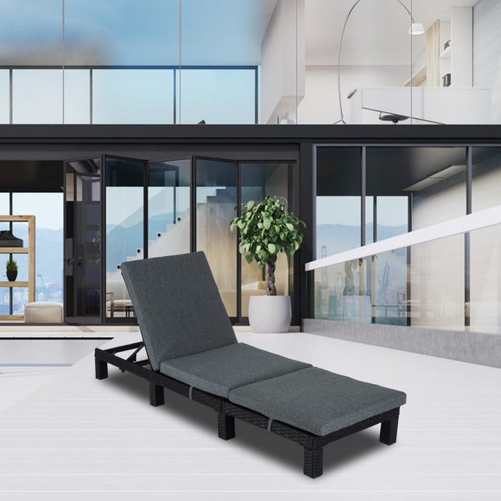 Sorrento Premium Sunbed with Adjustable Recline - Black