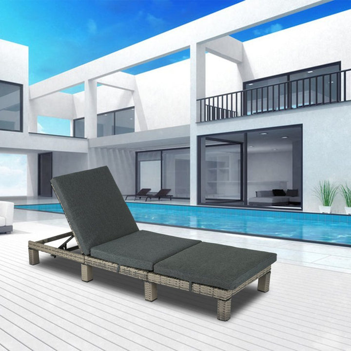 Sorrento Premium Sunbed with Adjustable Recline - Grey