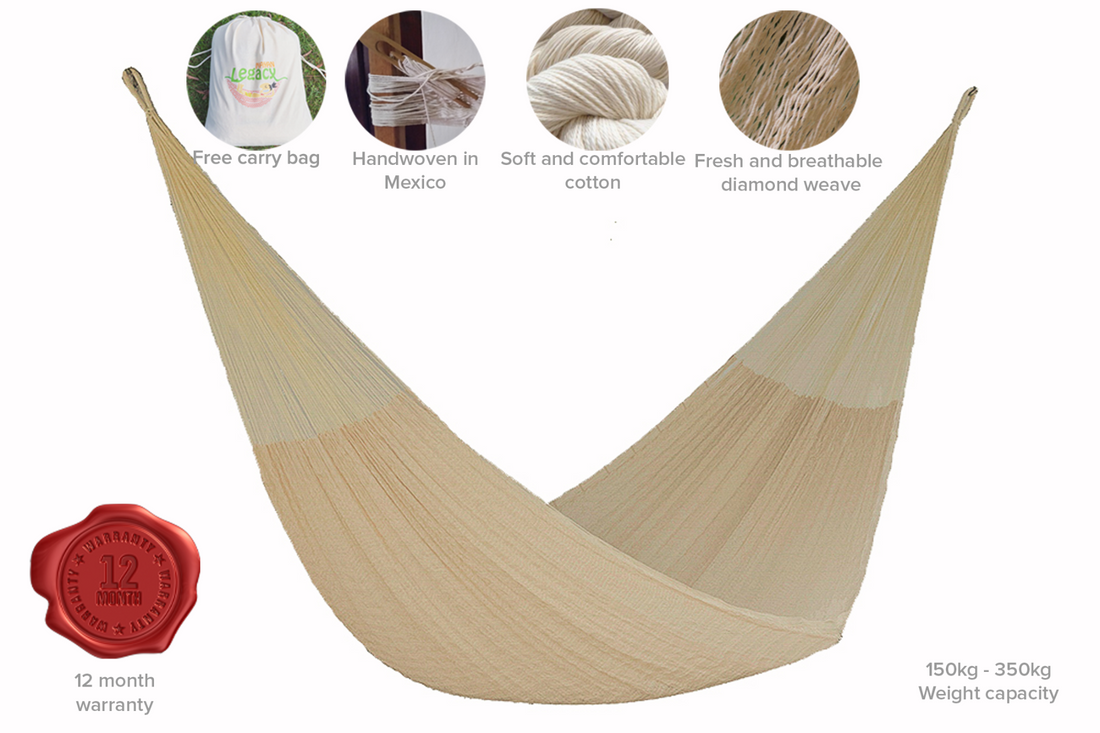 Black Rock Legacy King Size Cotton Hammock in Cream Colour