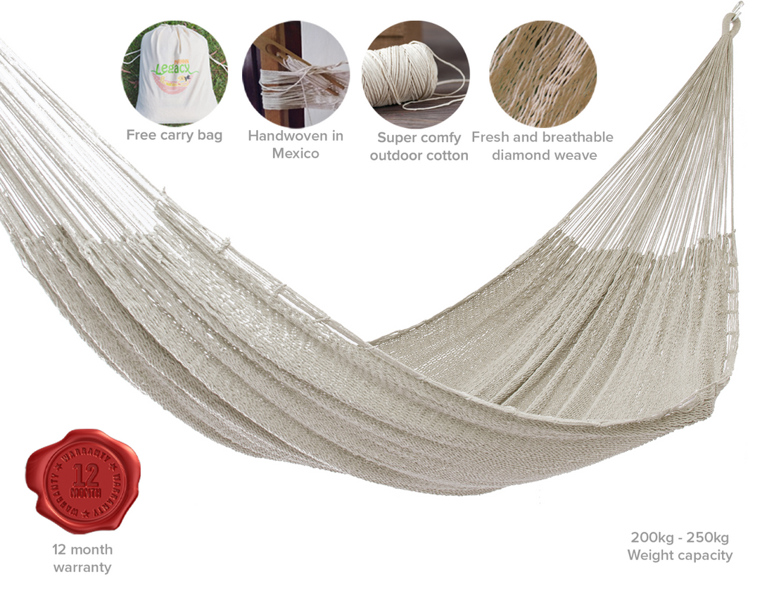 Black Rock Legacy Jumbo Size Cotton Hammock in Cream Colour
