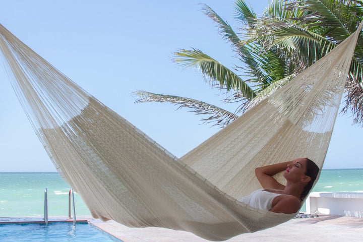 Black Rock Legacy Queen Size Super Nylon Hammock in Cream Colour